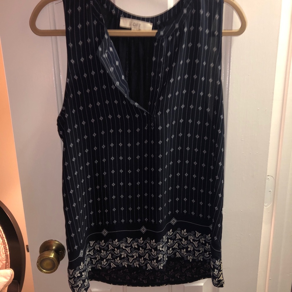 LOFT Printed Tank Blouse